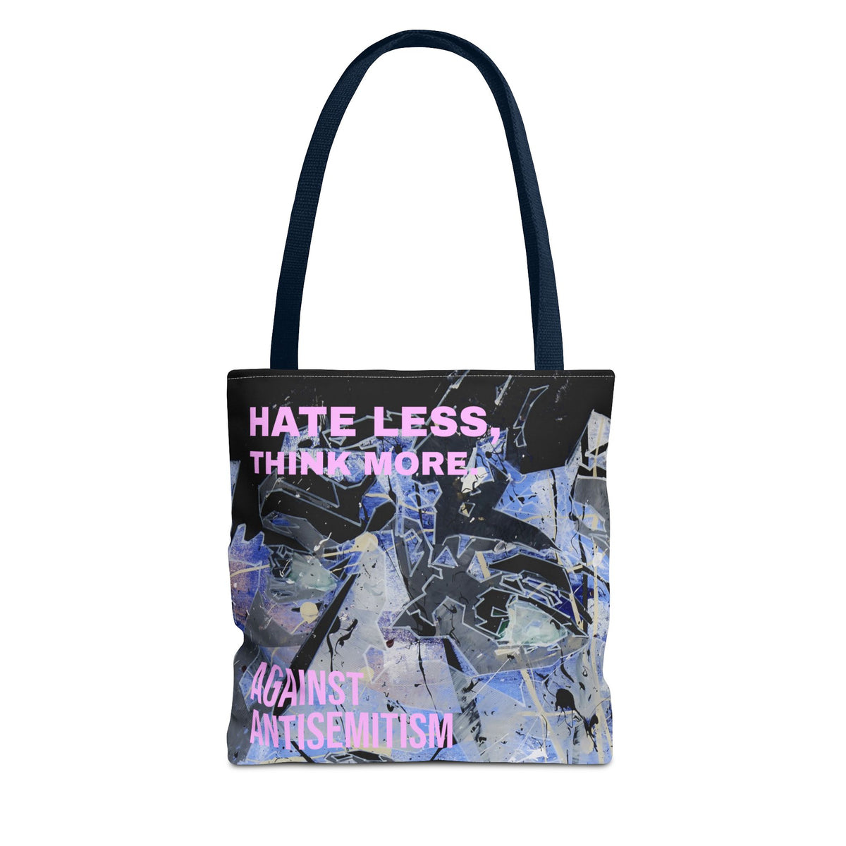 HATE LESS, THINK MORE. AGAINST ANTISEMITISM – ART TOTE BAG