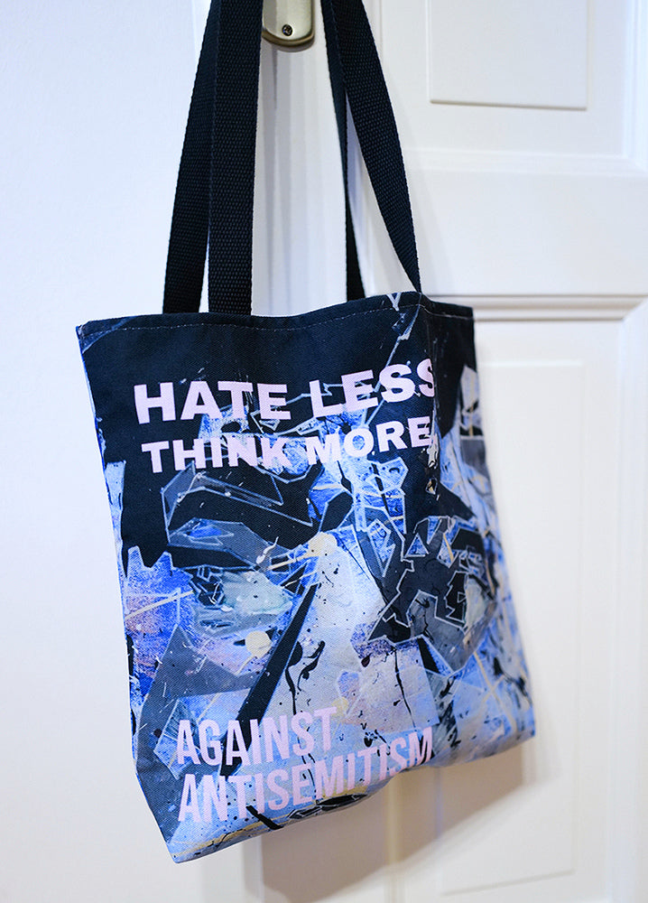HATE LESS, THINK MORE. AGAINST ANTISEMITISM – ART TOTE BAG